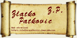 Zlatko Patković vizit kartica